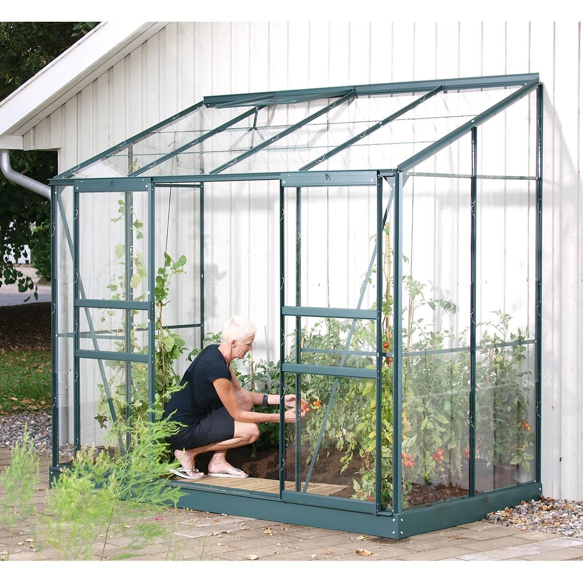 Vitavia Ida 3300 Greenhouse - Green - 8 X 4ft - Horticultural