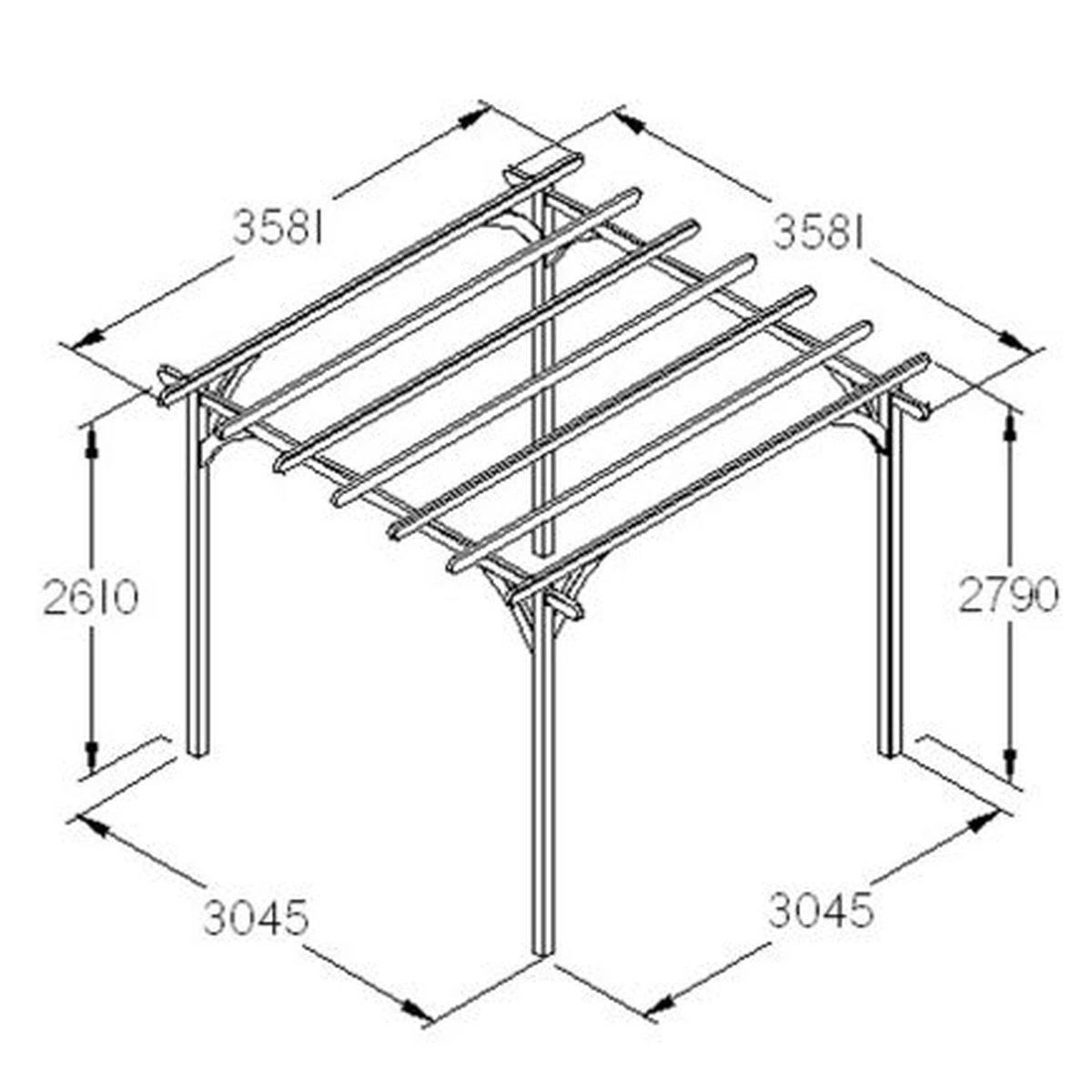 Forest Ultima Pergola - 3.6 X 3.6m - Image 2