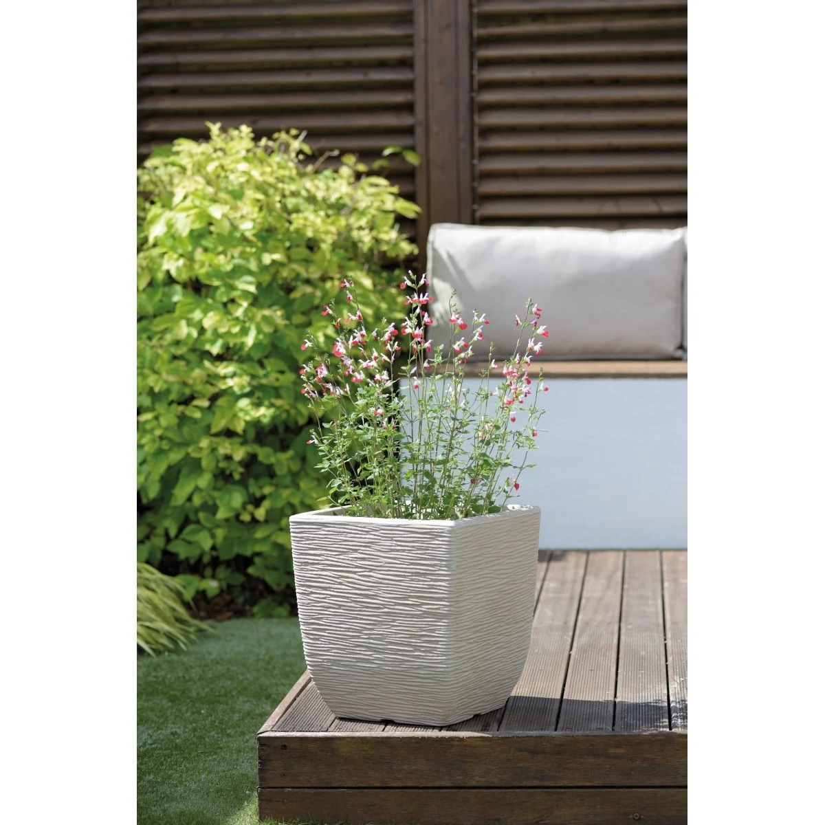 Cotswold 32cm Square Planter - Limestone Grey - Image 2