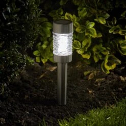 Solar Powered 3 Lumen Martini Garden Stake Light X4
