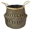 Seagrass Tribal Lined Basket - 30cm Black
