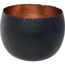 Hammered Bowl Black/Copper - Large