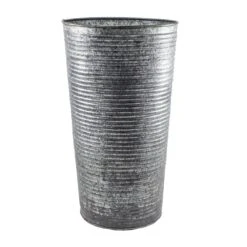 Ribbed Galvanised Vase - 50cm