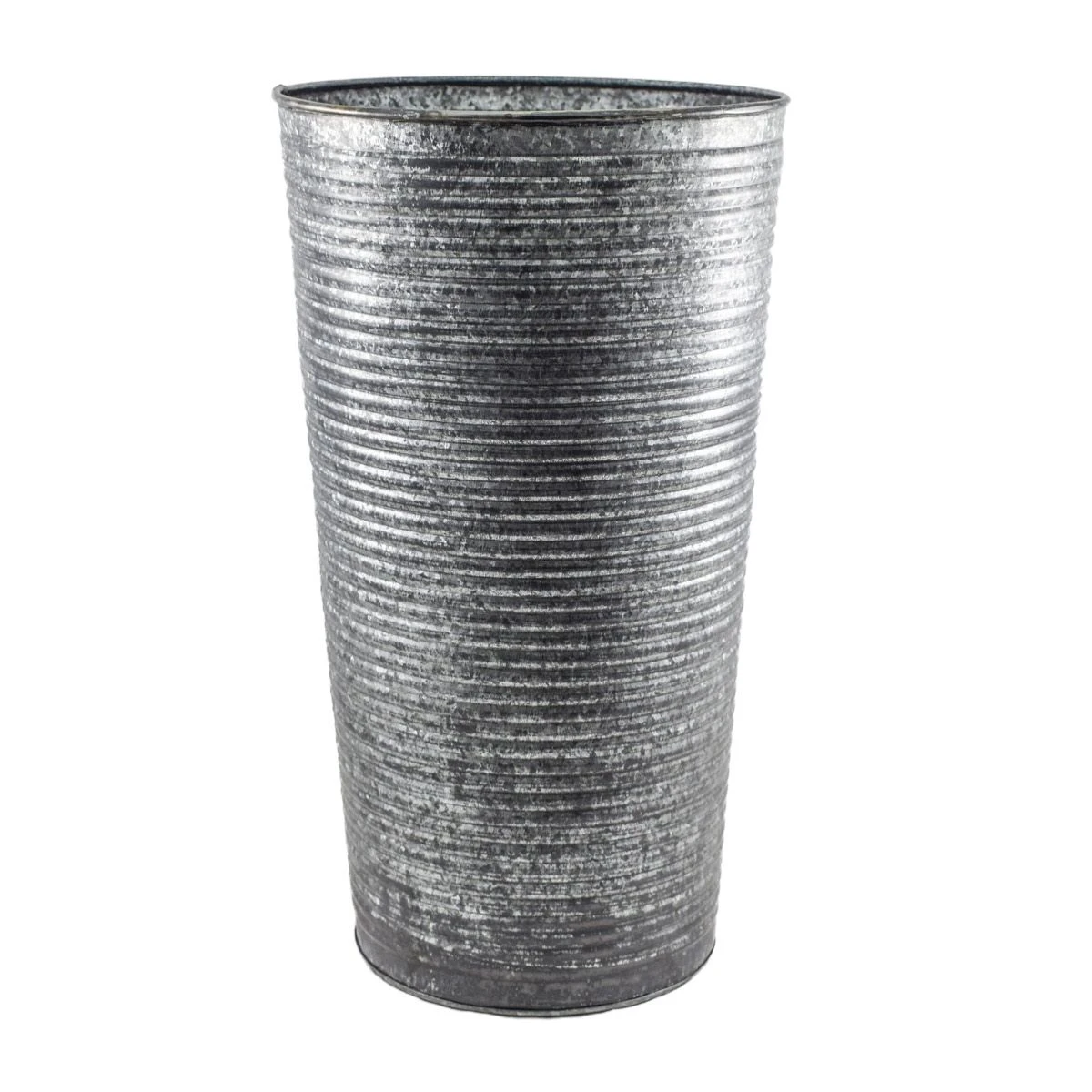 Ribbed Galvanised Vase - 50cm