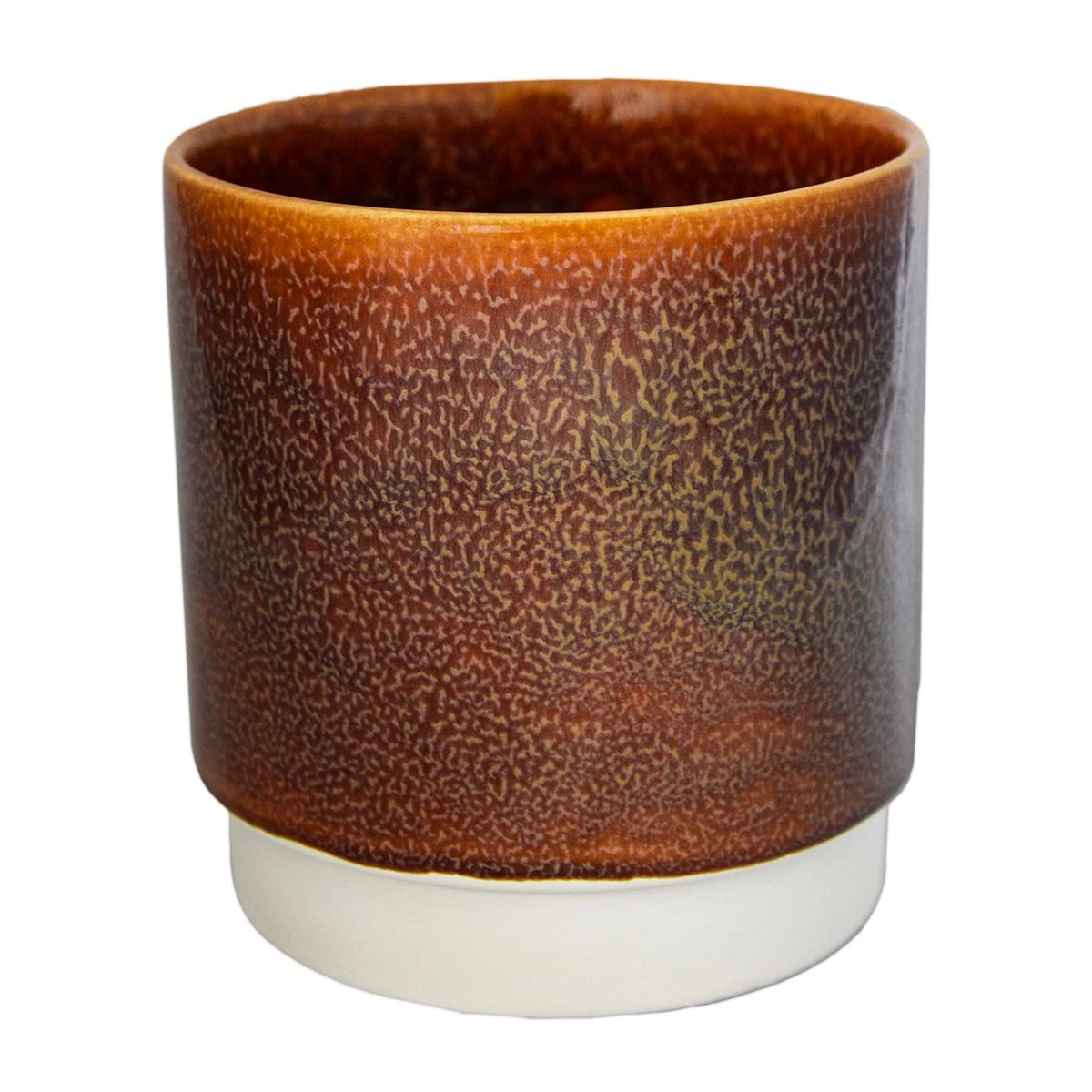 Amber Reactive Glaze Plant Pot - 16cm