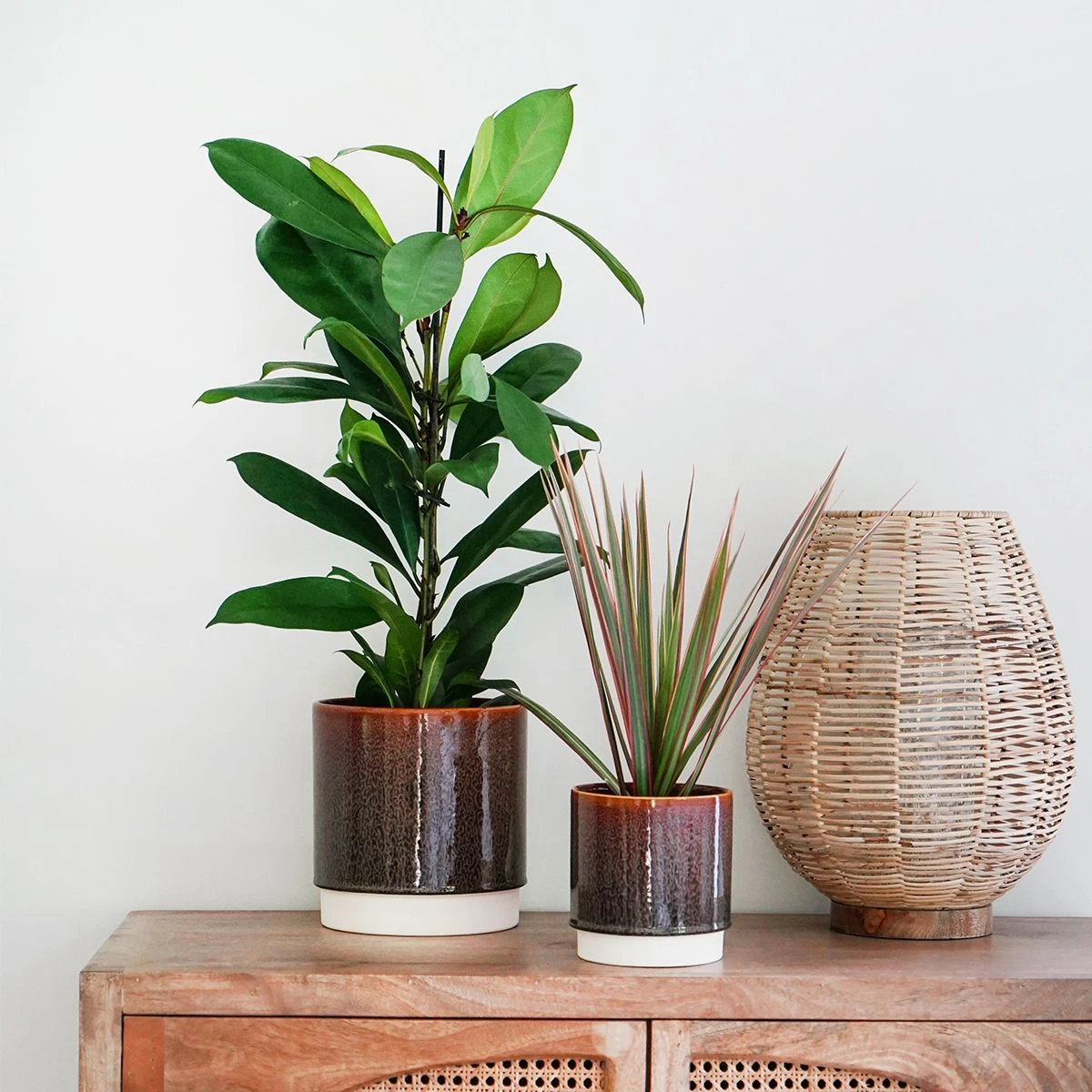 Amber Reactive Glaze Plant Pot - 16cm - Image 2