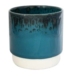 Aqua Reactive Glaze Plant Pot - 19cm
