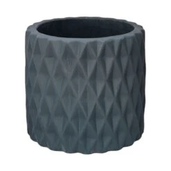 Diamond Cement Pot - Teal 20cm