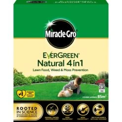 Evergreen Miracle-Gro® Natural 4 In 1 Lawn Food, Weed & Moss Prevention 85m²
