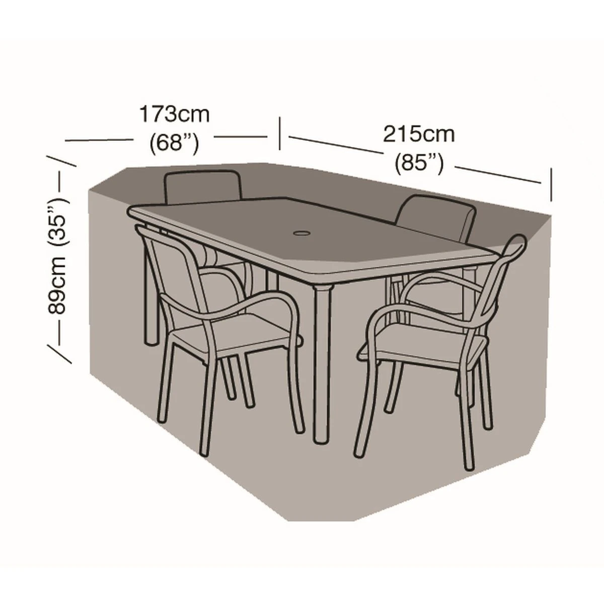 4 Seat Rectangular Furniture Set Cover - Image 3