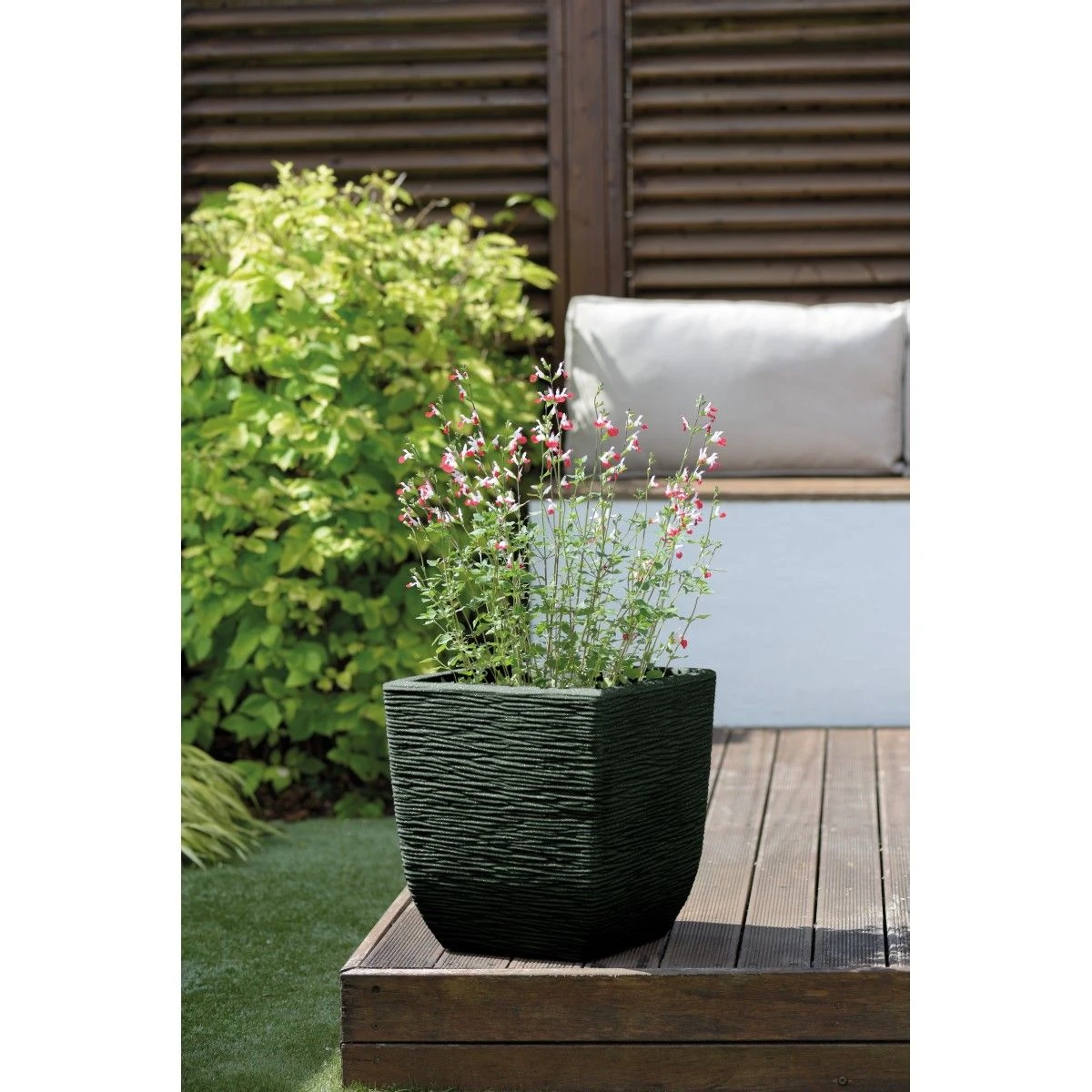 Cotswold 38cm Square Planter - Marble Green - Image 2