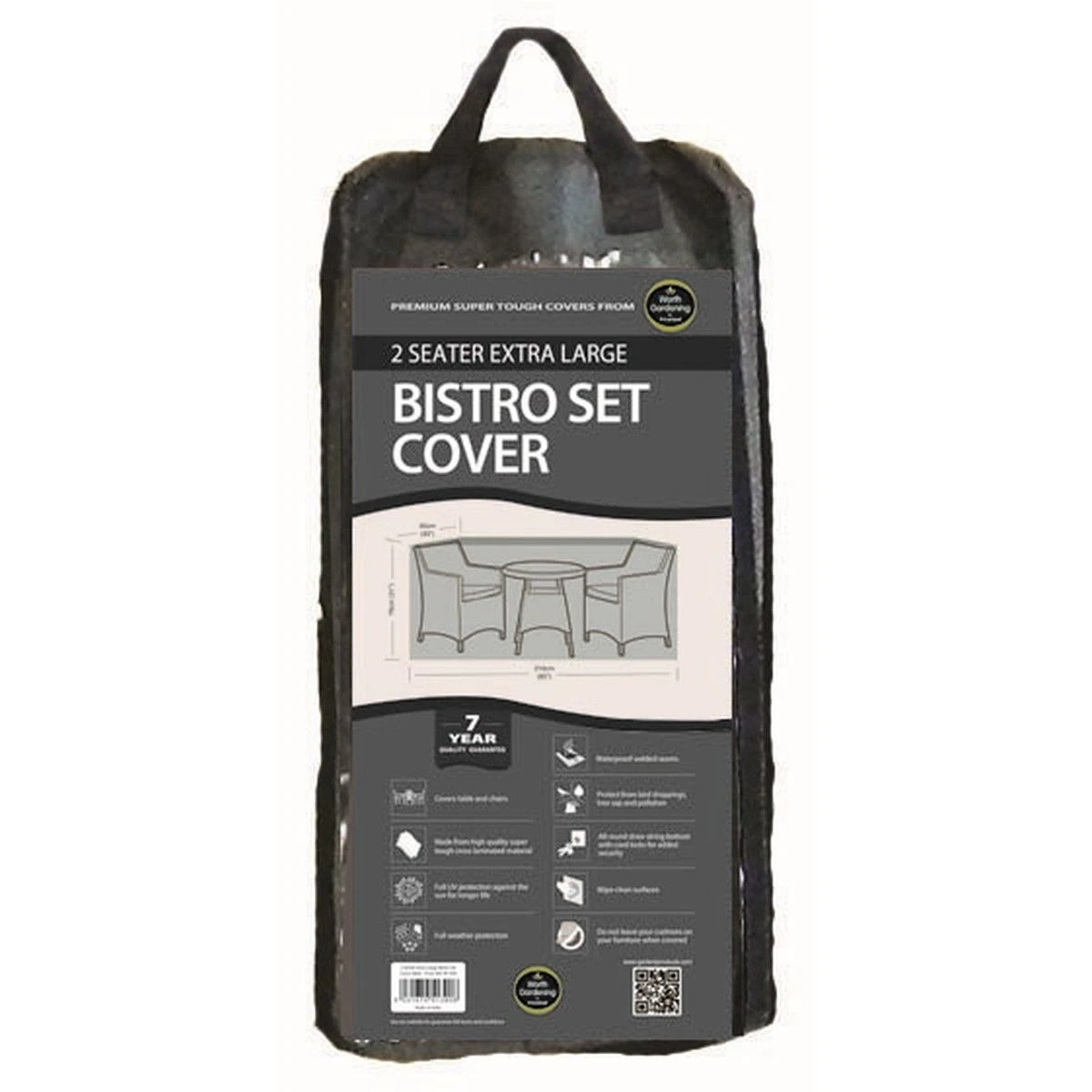 2 Seat Extra Large Bistro Set Cover - Black