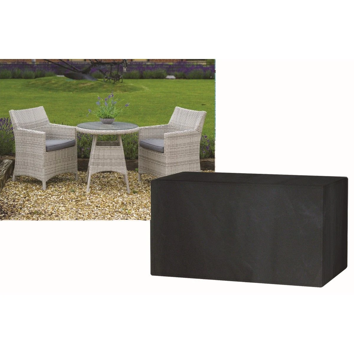 2 Seat Extra Large Bistro Set Cover - Black - Image 3