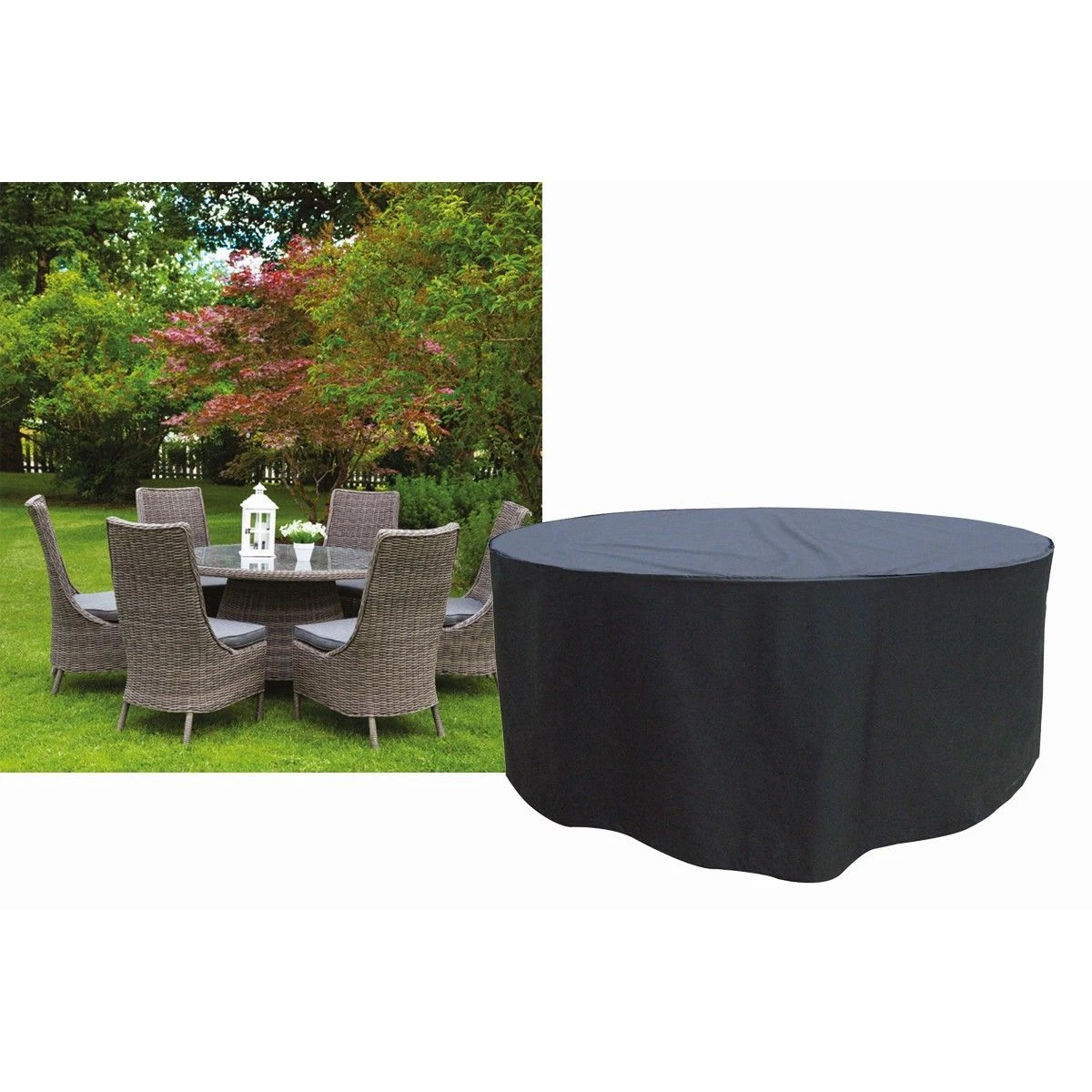 6-8 Seat Round Furniture Set Cover - Black - Image 3