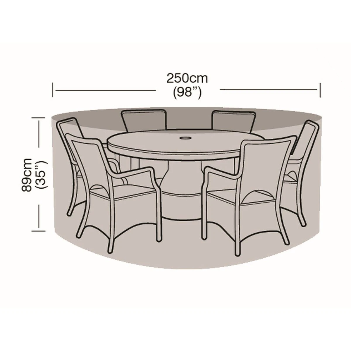 6-8 Seat Round Furniture Set Cover - Black - Image 4