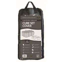 6 Seat Rectangular Cube Set Cover Black