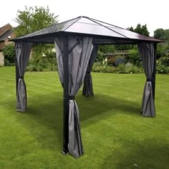 Glendale Peninsula Grey Gazebo - 3x3m