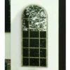 Rustic Multi Panel Large Garden Mirror In Green And Cream (140 X 56cm)