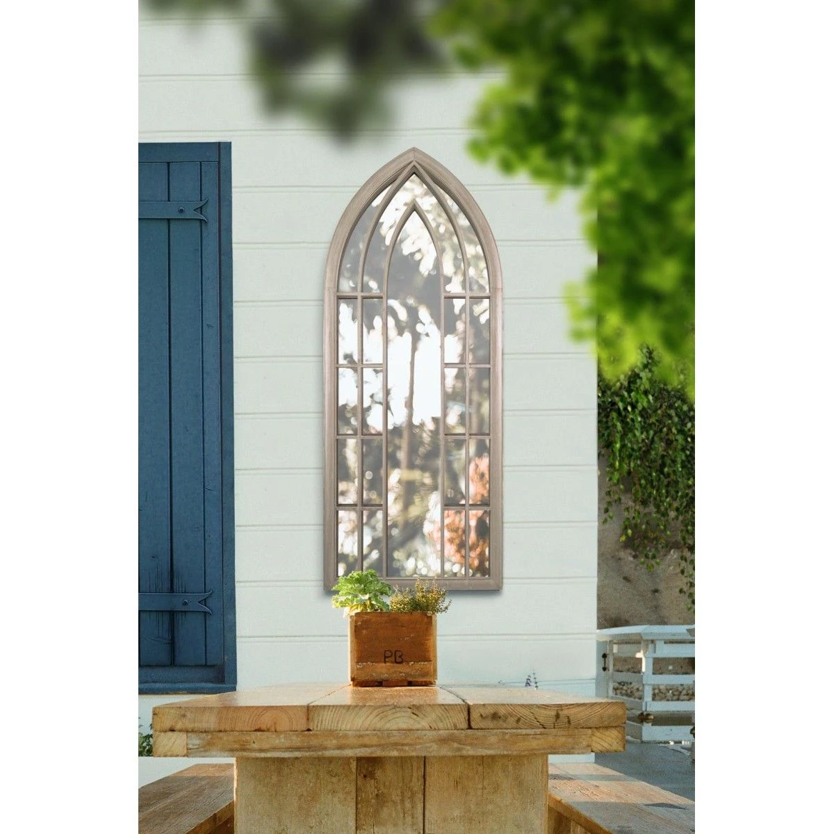 Somerley Gothic Arch Large Garden Mirror (150 X 61cm) - Image 2