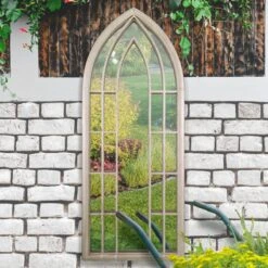 Somerley Gothic Arch Large Garden Mirror (190 X 75cm)