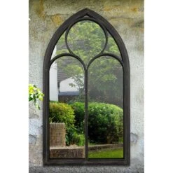 Somerley Chapel Arch Large Black Garden Mirror (150 X 81cm)