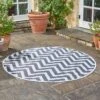 Zigzag Onyx Alfresco Round Rug - 180cm