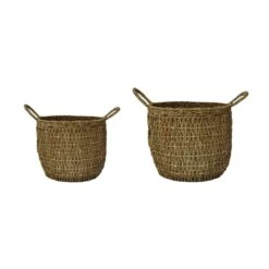 Seagrass Lined Basket Natural Set Of 2