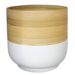 Bamboo White Planter - Large