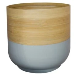 Bamboo Grey Plant Pot - Medium