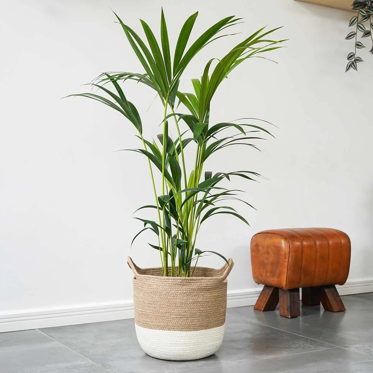 Geilo Jute White Lined Basket - Large