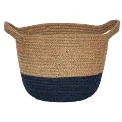 Geilo Jute Navy Lined Basket - Large