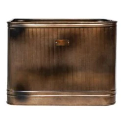Outdoor Hampton Rectangular Copper Metal Planter - 80cm